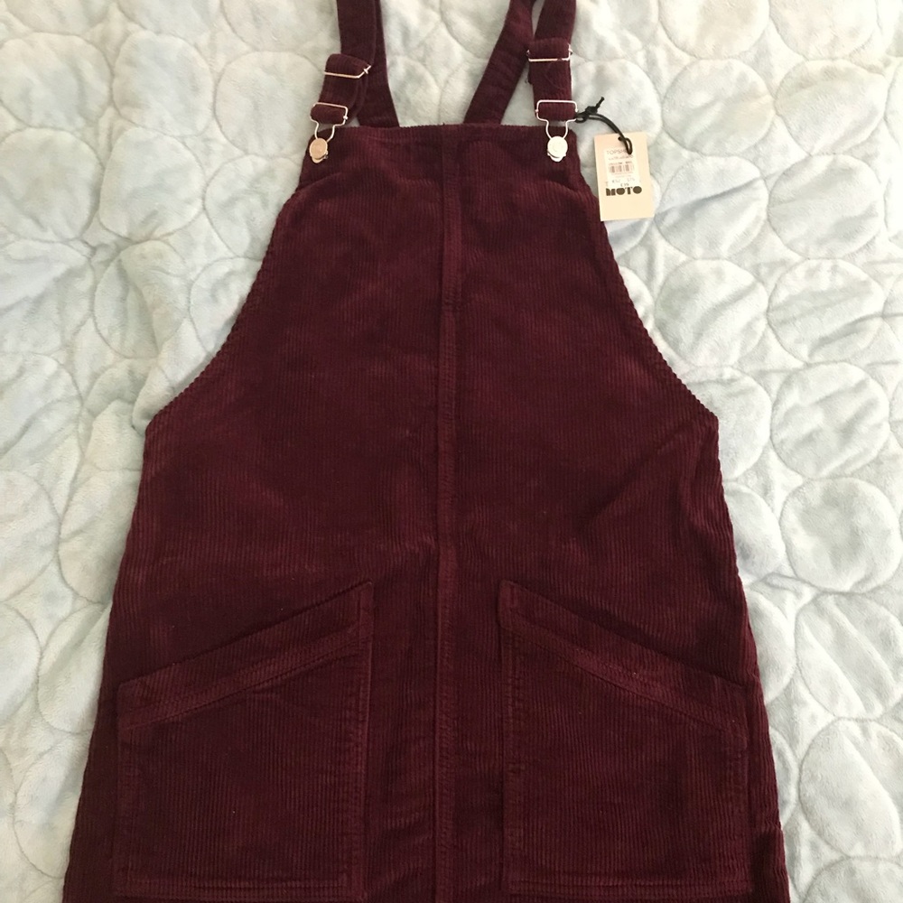 Topshop Wine/Dark Burgundy Overall Skirt (NWT)